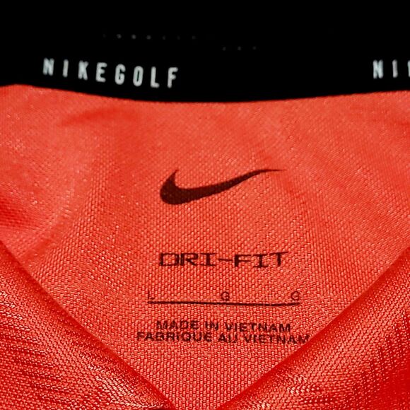 NIKE Golf Dri-Fit DA2969-631 Vapor Texture Plaid Red Orange Polo Shirt NWOT - Picture 7 of 10
